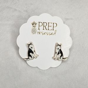 Husky Enamel Stud Earrings